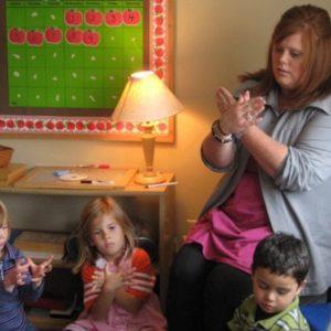 Children learning sign language at our Montessori school in Minneapolis, MN-d3be9fb335